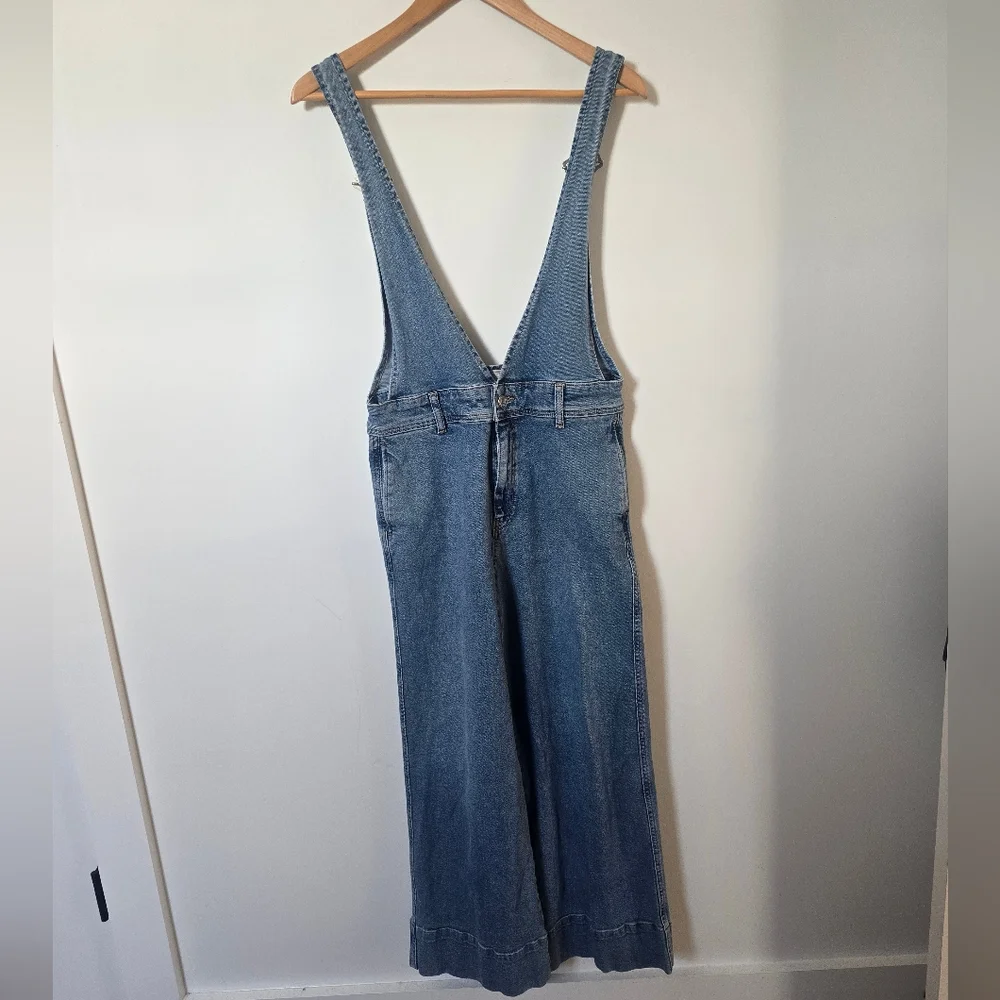 Free People A-Line Denim Overalls, Size 6 - Picture 5 of 9